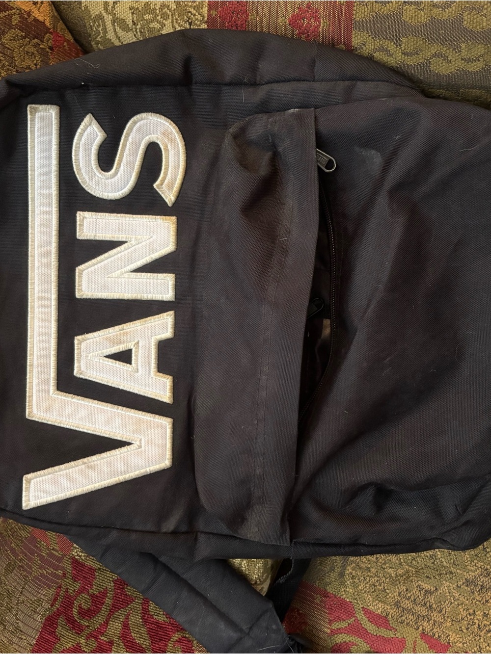 Vans Black Backpack with White Logo
